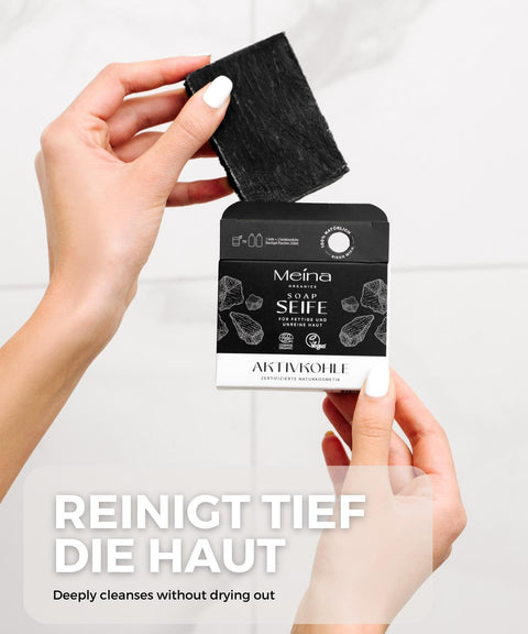 Schwarze Seife mit Aktivkohle